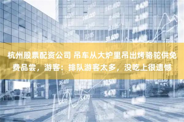 杭州股票配资公司 吊车从大炉里吊出烤骆驼供免费品尝，游客：排队游客太多，没吃上很遗憾