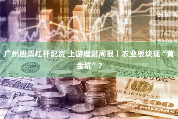 广州股票杠杆配资 上游理财周报丨农业板块现“黄金坑”？